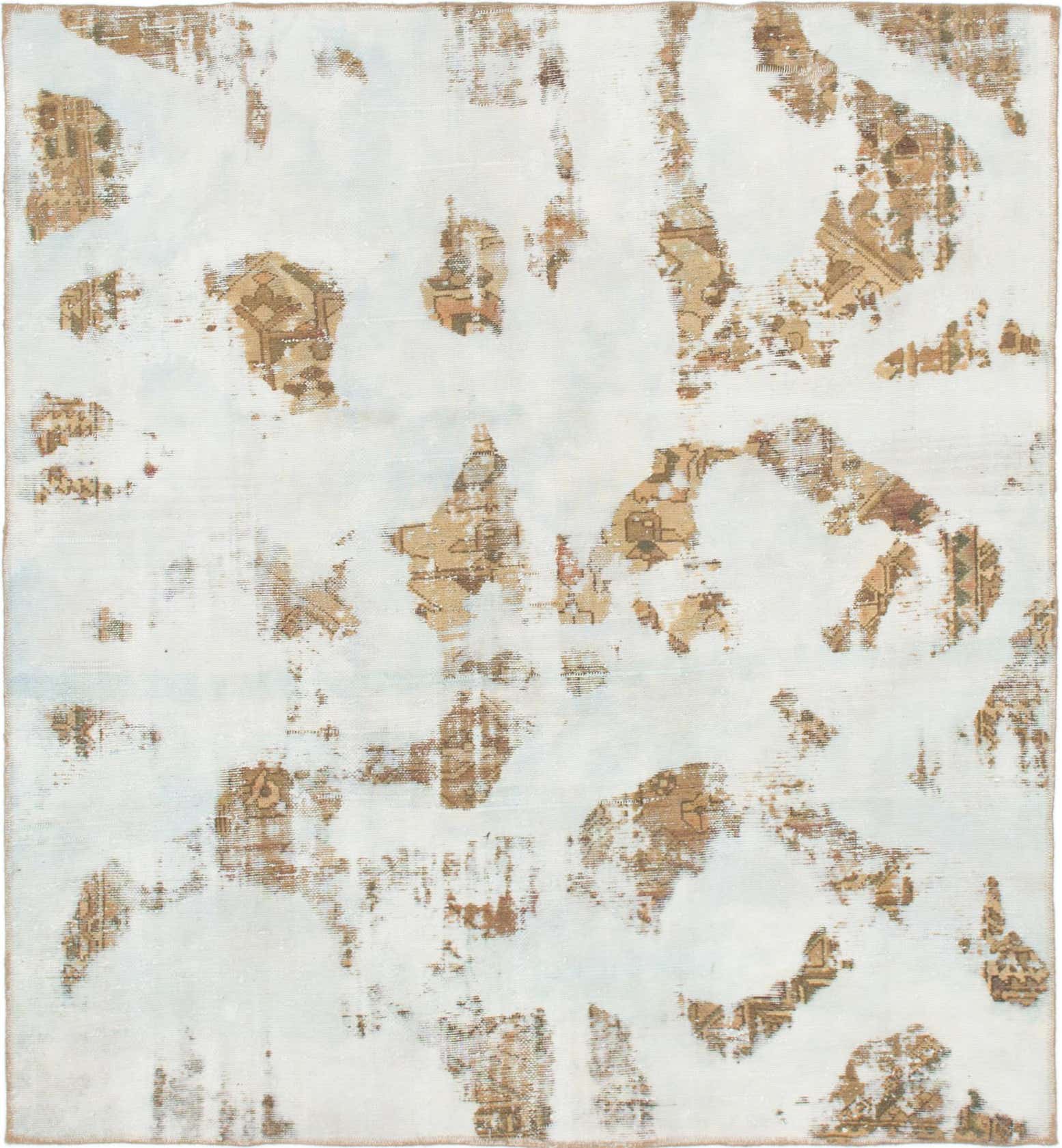 5' 9 x 6' Hand Knotted Ultra Vintage Persian Wool Square Rug