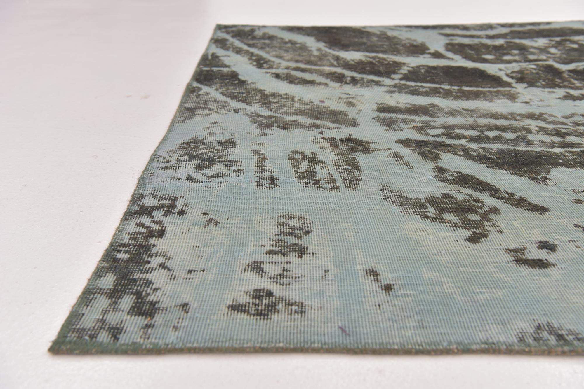 4' 7 x 5' 9 Hand Knotted Ultra Vintage Persian Wool Square Rug
