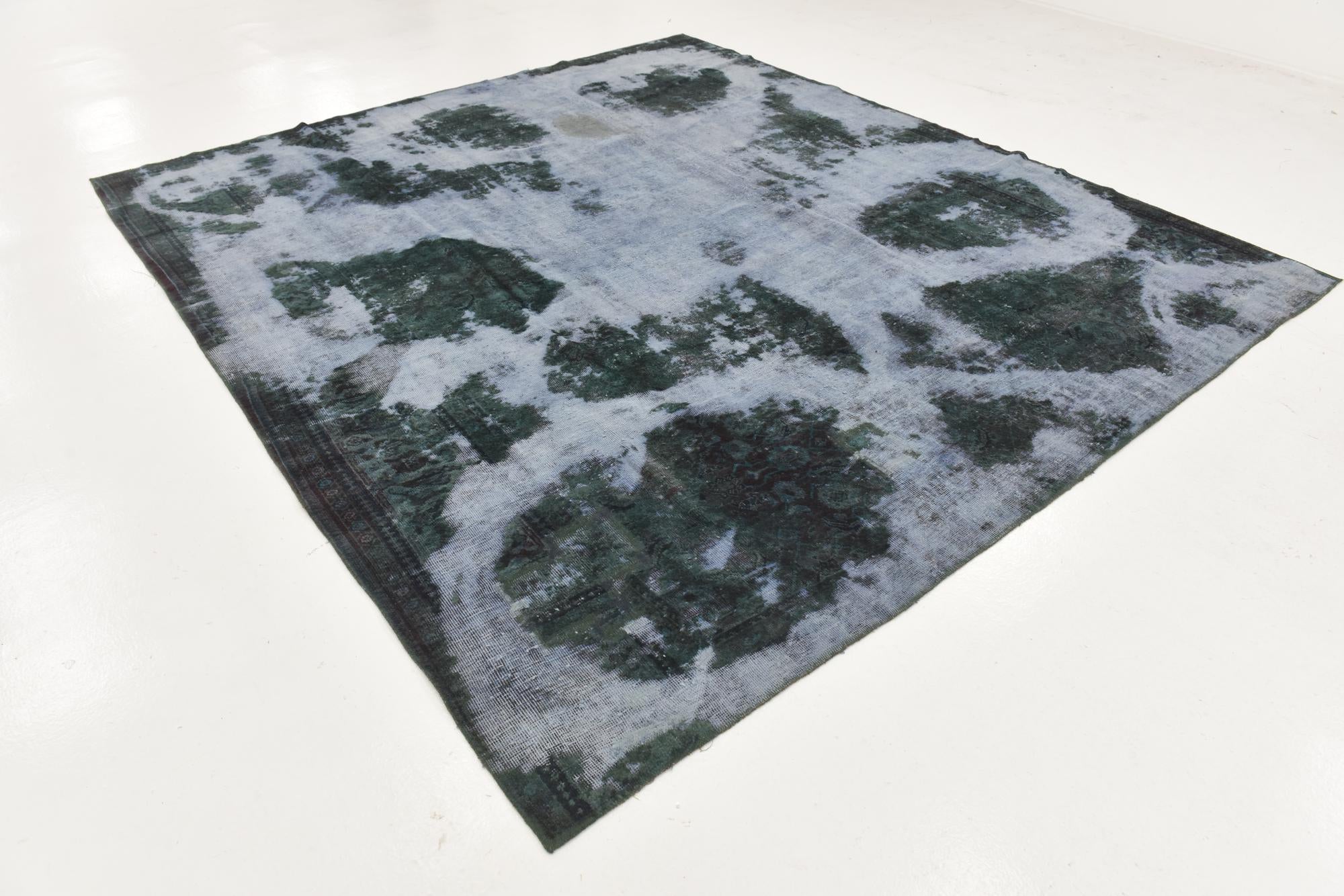 9' 2 x 10' 6 Hand Knotted Ultra Vintage Persian Wool Square Rug