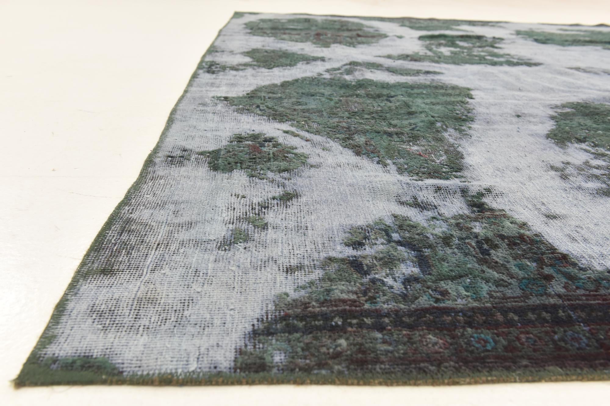 9' 2 x 10' 6 Hand Knotted Ultra Vintage Persian Wool Square Rug
