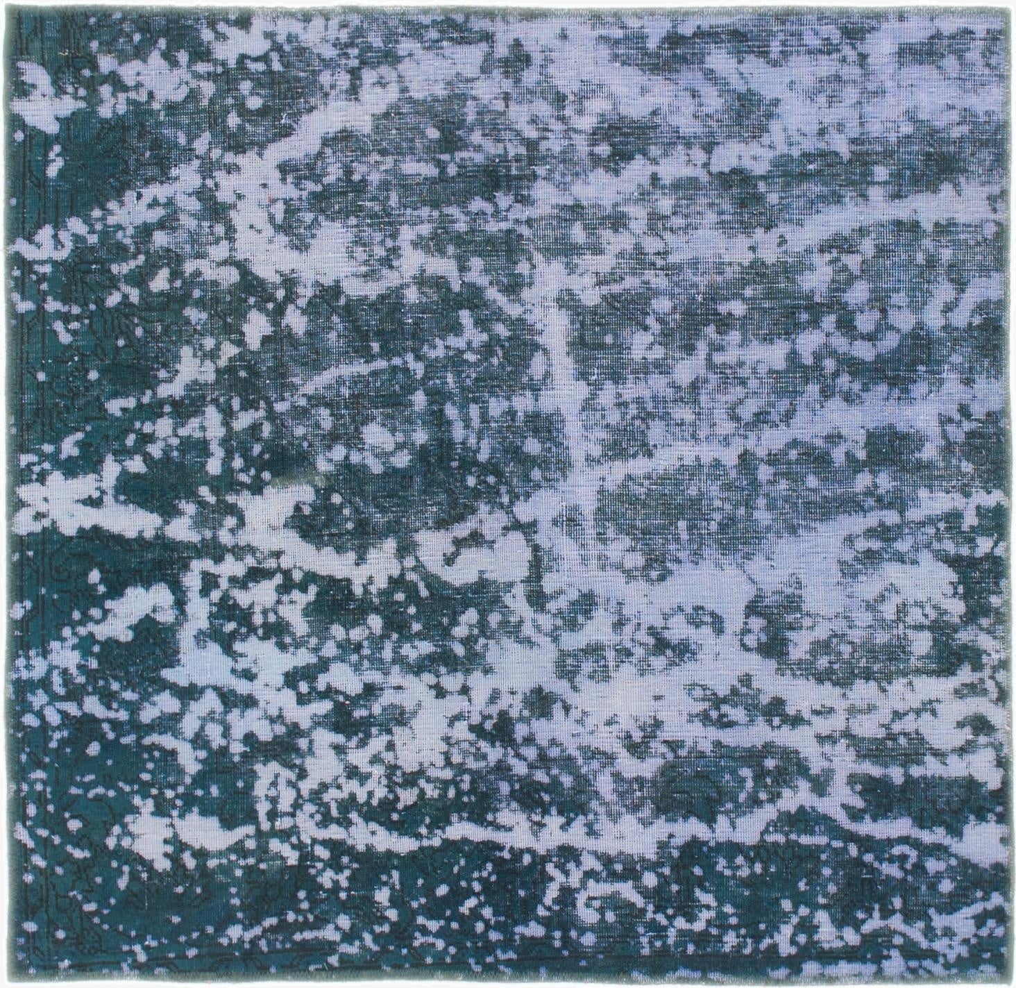 4' 3 x 4' 4  Hand Knotted Ultra Vintage Persian Wool Square Rug