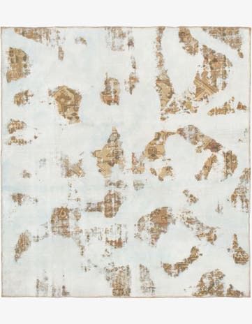 5' 9 x 6' Hand Knotted Ultra Vintage Persian Wool Square Rug