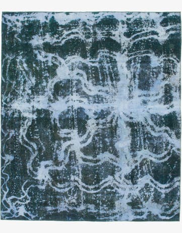 7' 10 x 9' 2 Hand Knotted Ultra Vintage Persian Wool Square Rug