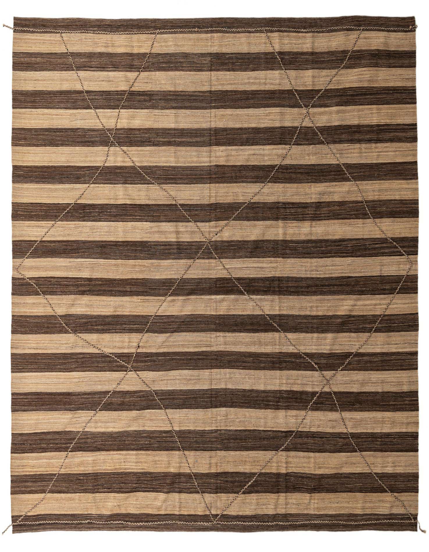12' 9 x 13' 10 Hand Knotted Moroccan Wool Square Rug