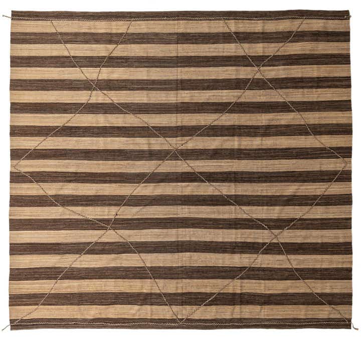 12' 9 x 13' 10 Hand Knotted Moroccan Wool Square Rug