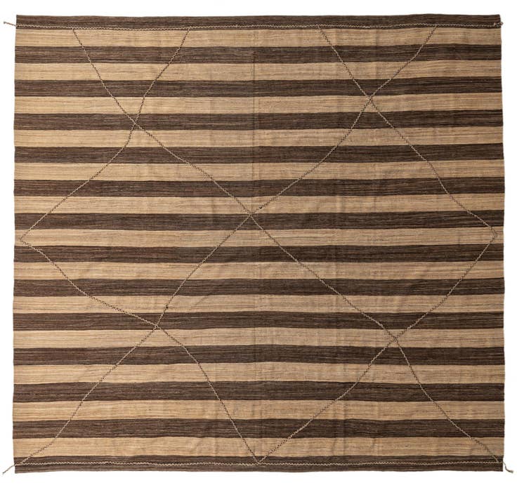 Detail image of 12' 9 x 13' 10 Hand Knotted Moroccan Wool Square Rug