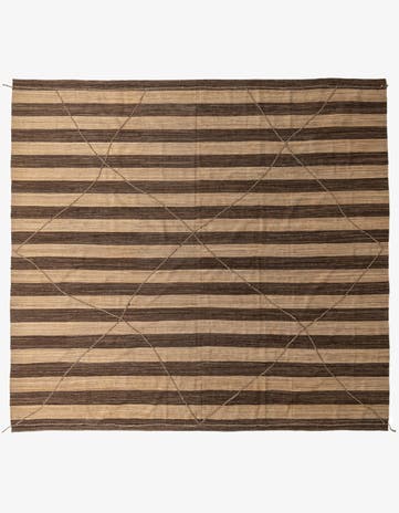 12' 9 x 13' 10 Hand Knotted Moroccan Wool Square Rug