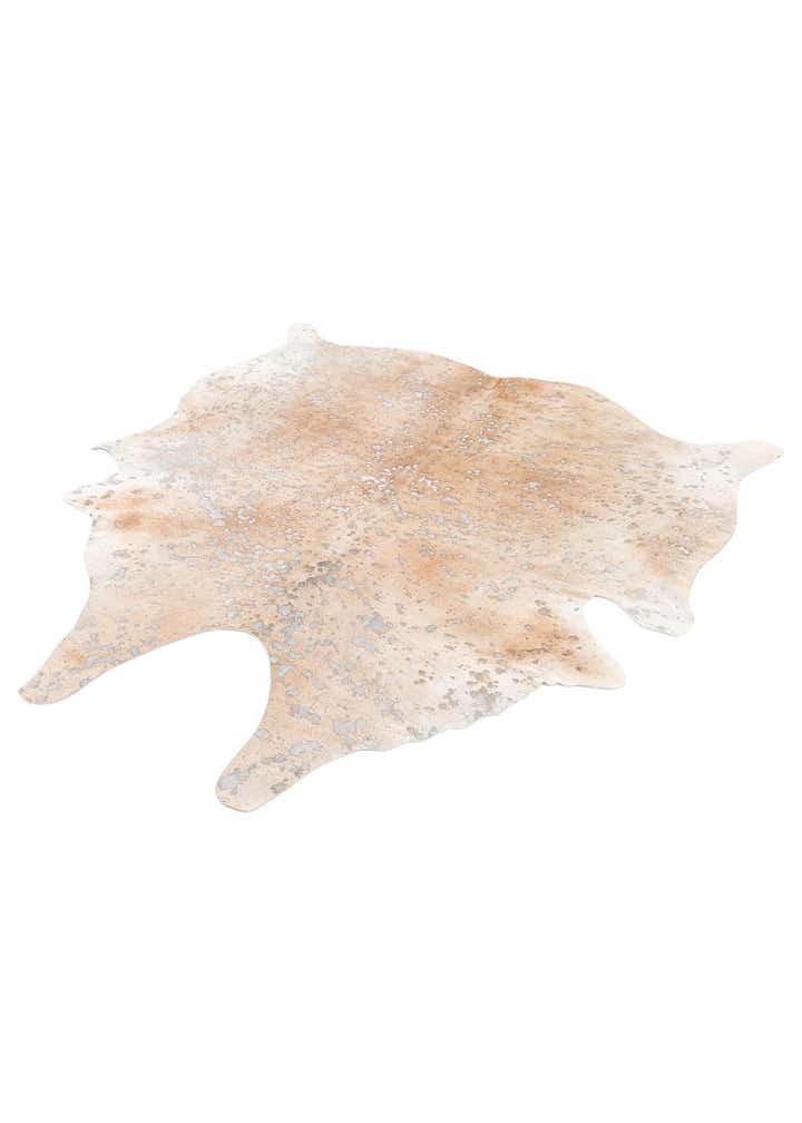 5' 7 x 6' Cowhide Leather Square Rug