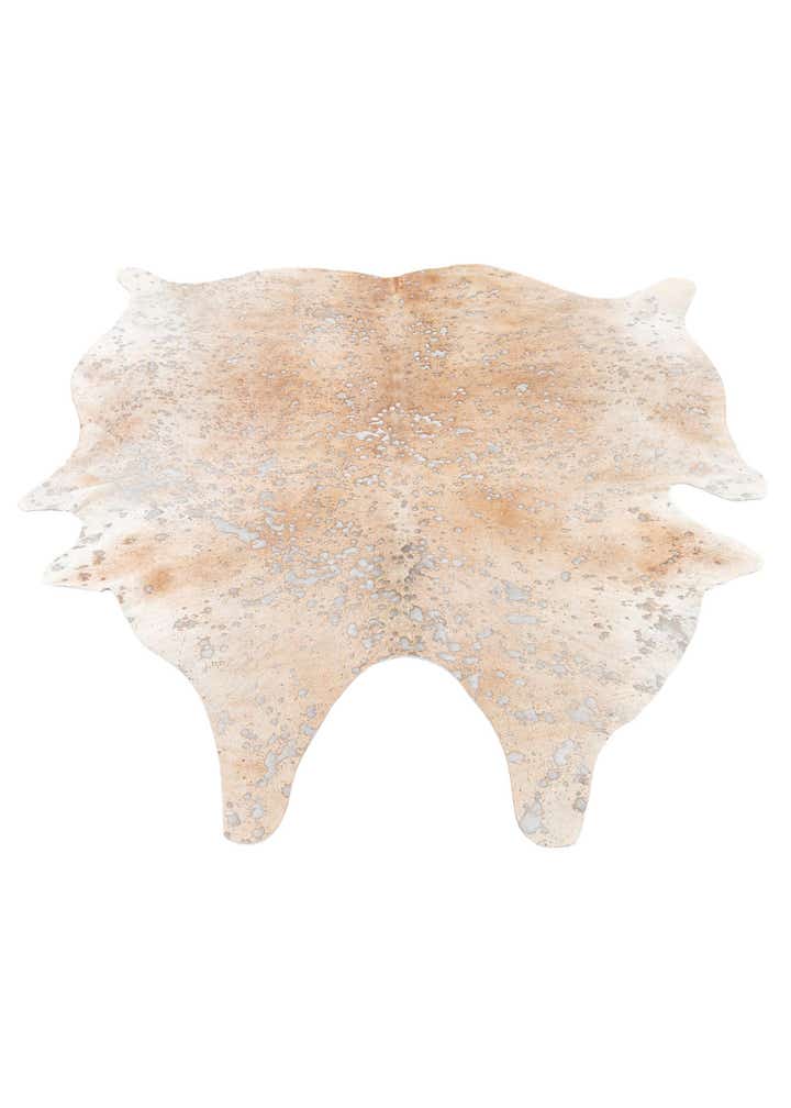 5' 7 x 6' Cowhide Leather Square Rug