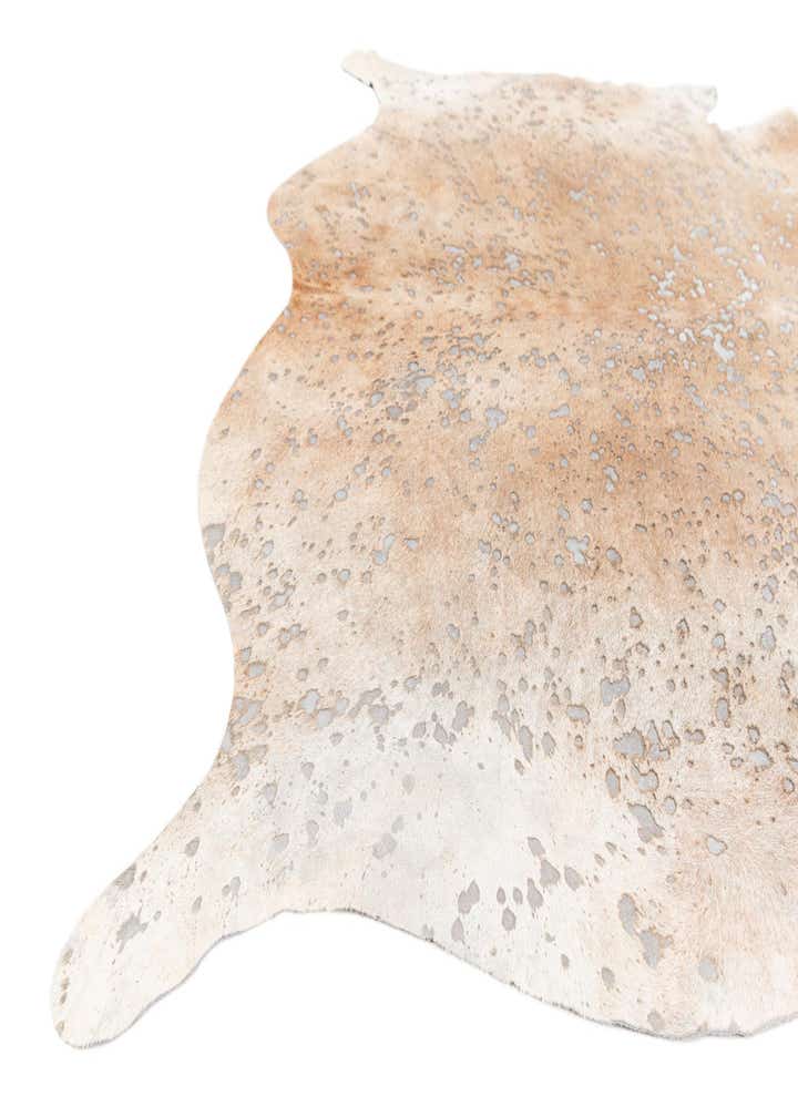 5' 7 x 6' Cowhide Leather Square Rug