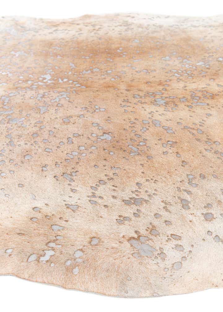 5' 7 x 6' Cowhide Leather Square Rug