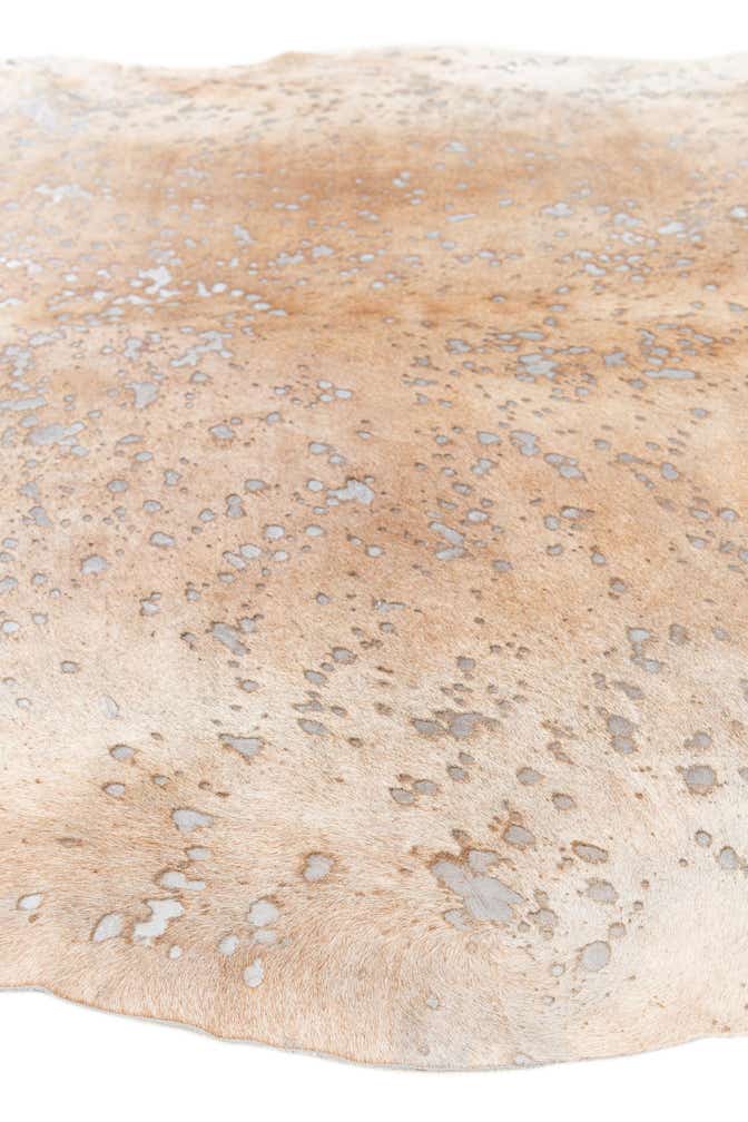 5' 7 x 6' Cowhide Leather Square Rug