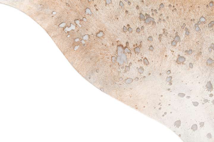 5' 7 x 6' Cowhide Leather Square Rug