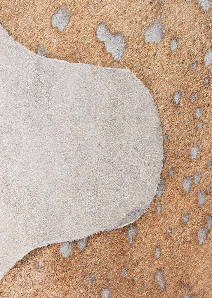 5' 7 x 6' Cowhide Leather Square Rug