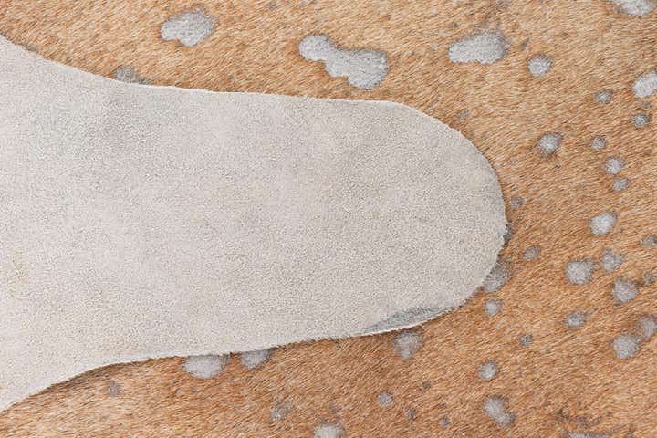 5' 7 x 6' Cowhide Leather Square Rug
