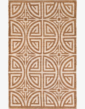 5' 1 x 8' Hand Woven Chenille Jute Rug