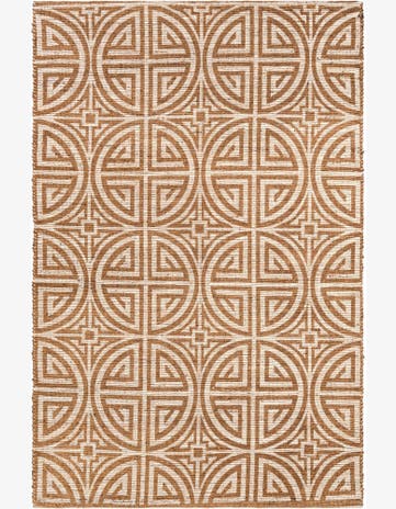 Light Brown and Ivory Hand Woven Chenille Jute Rug