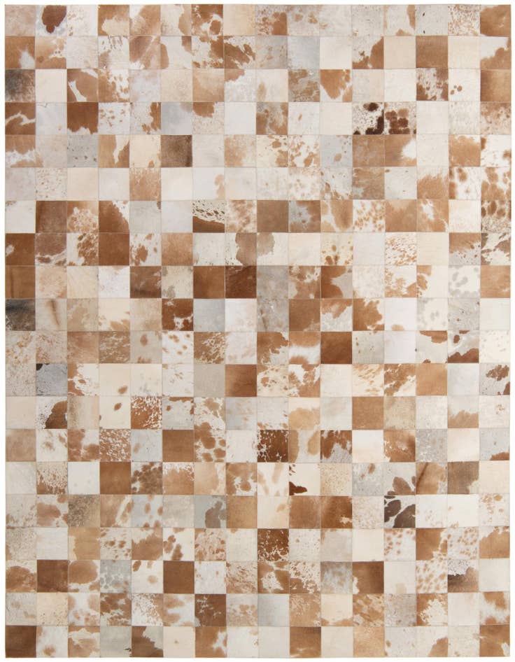 Detail image of 8' 1 x 9' 11 Cowhide - Patchwork Rug