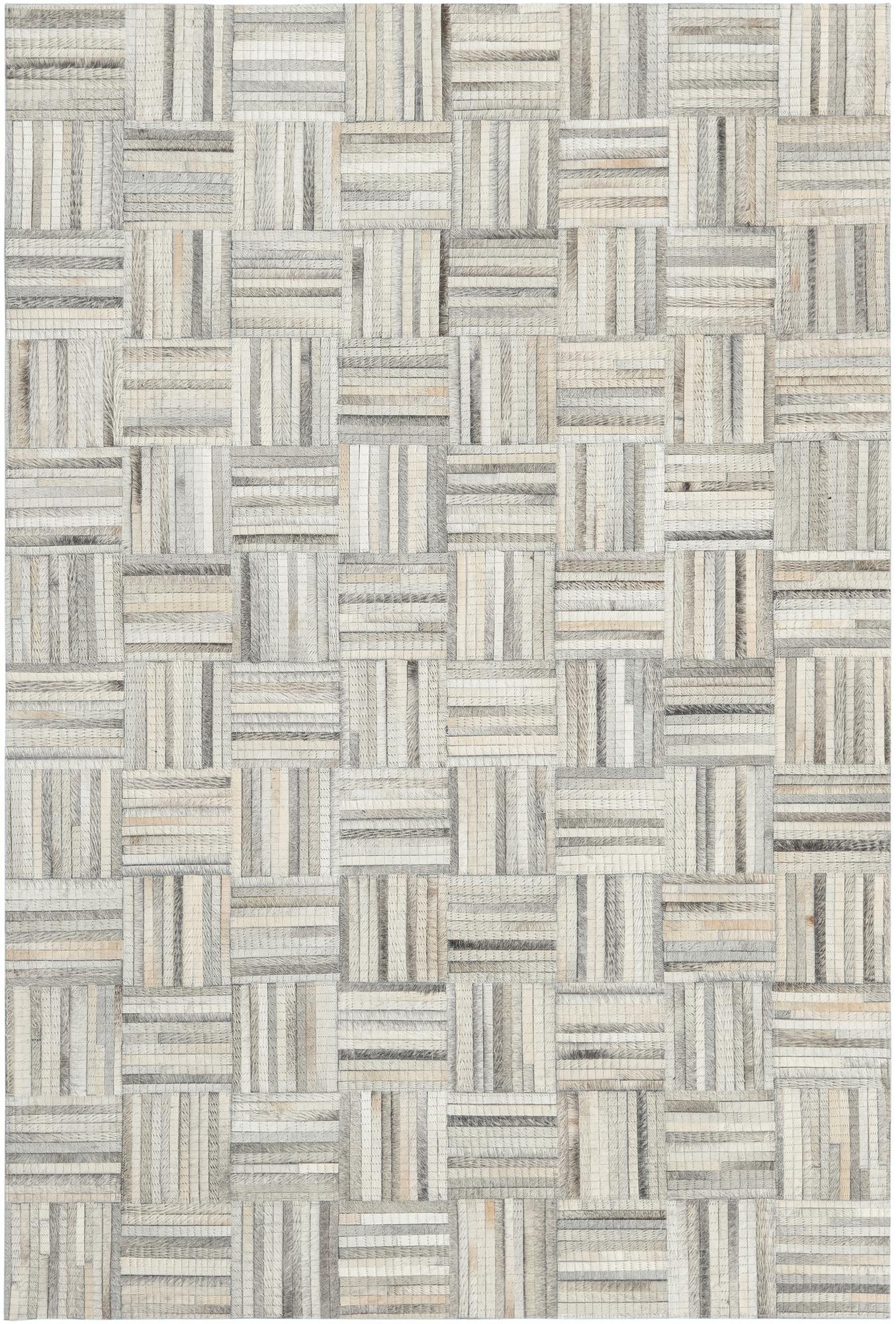 4' 1 x 6' 1 Cowhide Leather Rug
