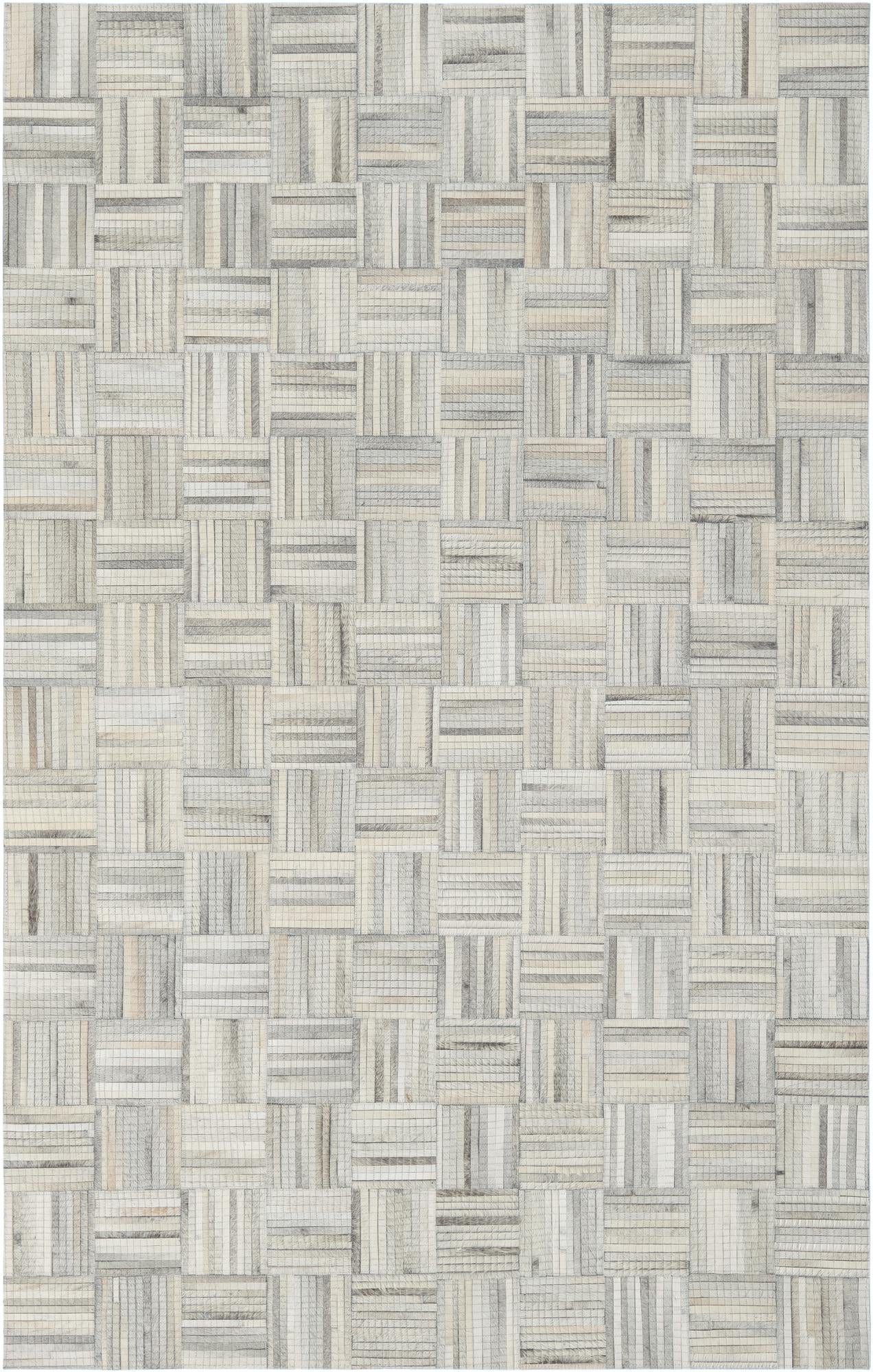 5' 3 x 8' Cowhide Leather Rug