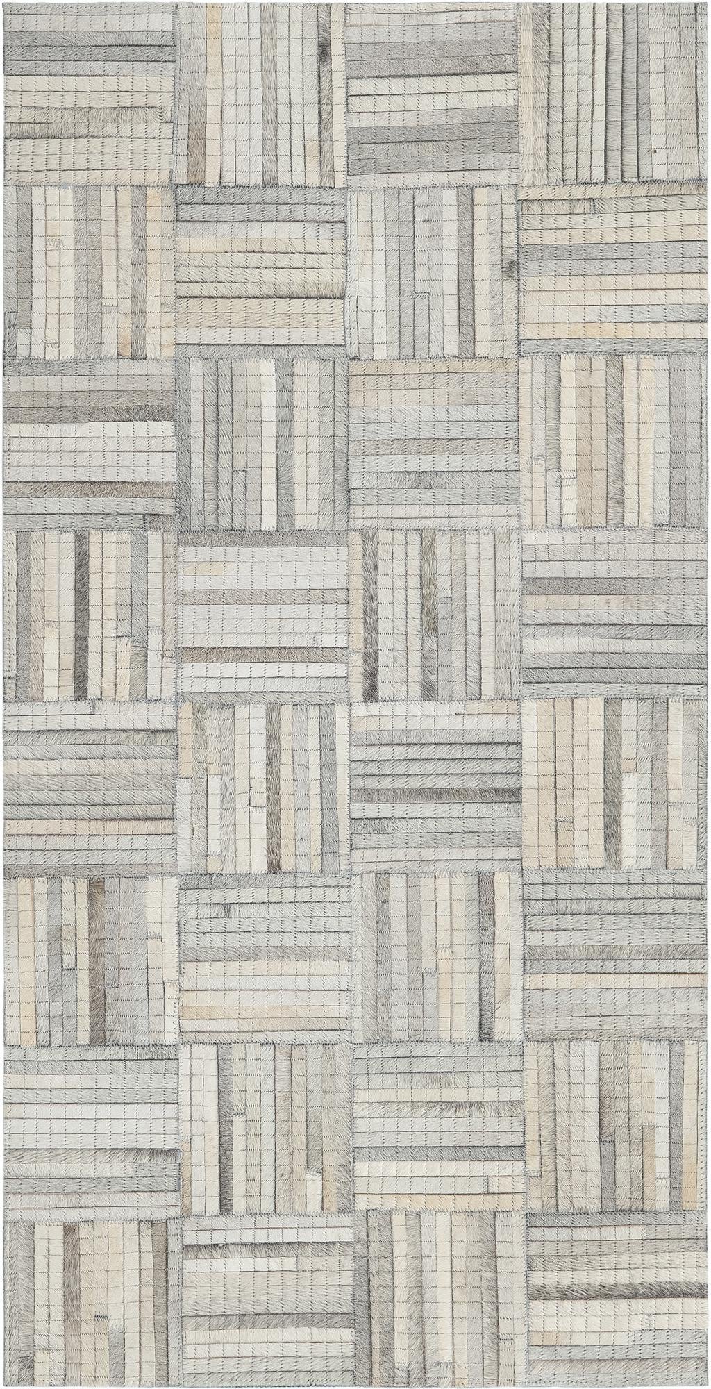2' 2 x 4' 1 Cowhide Leather Runner Rug