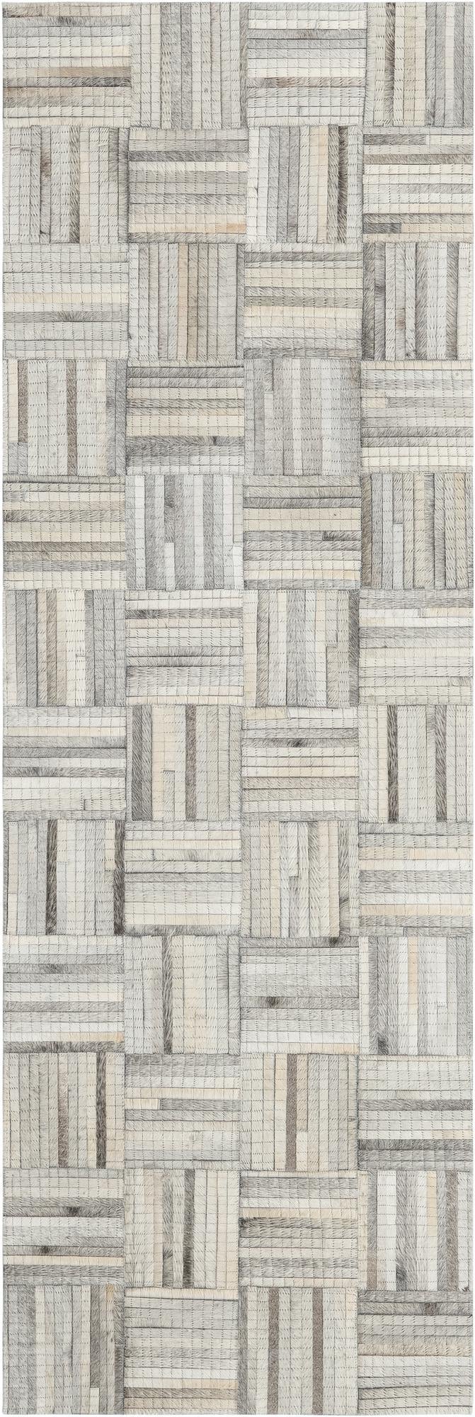 2' 2 x 6' 1 Cowhide Leather Runner Rug
