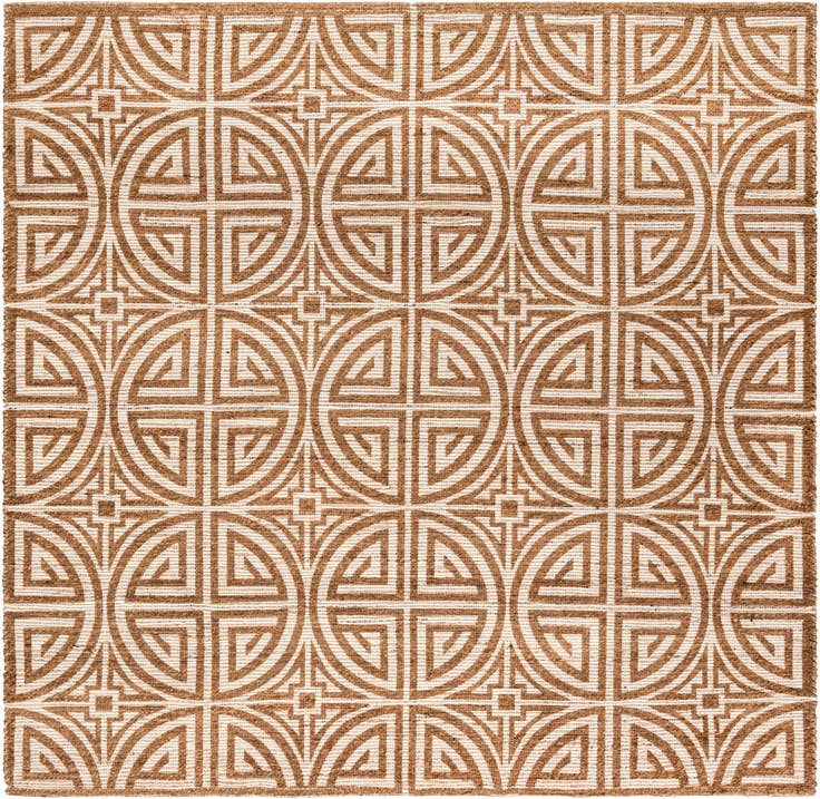 Detail image of 7' 10 x 7' 10 Hand Woven Chenille Jute Square Rug