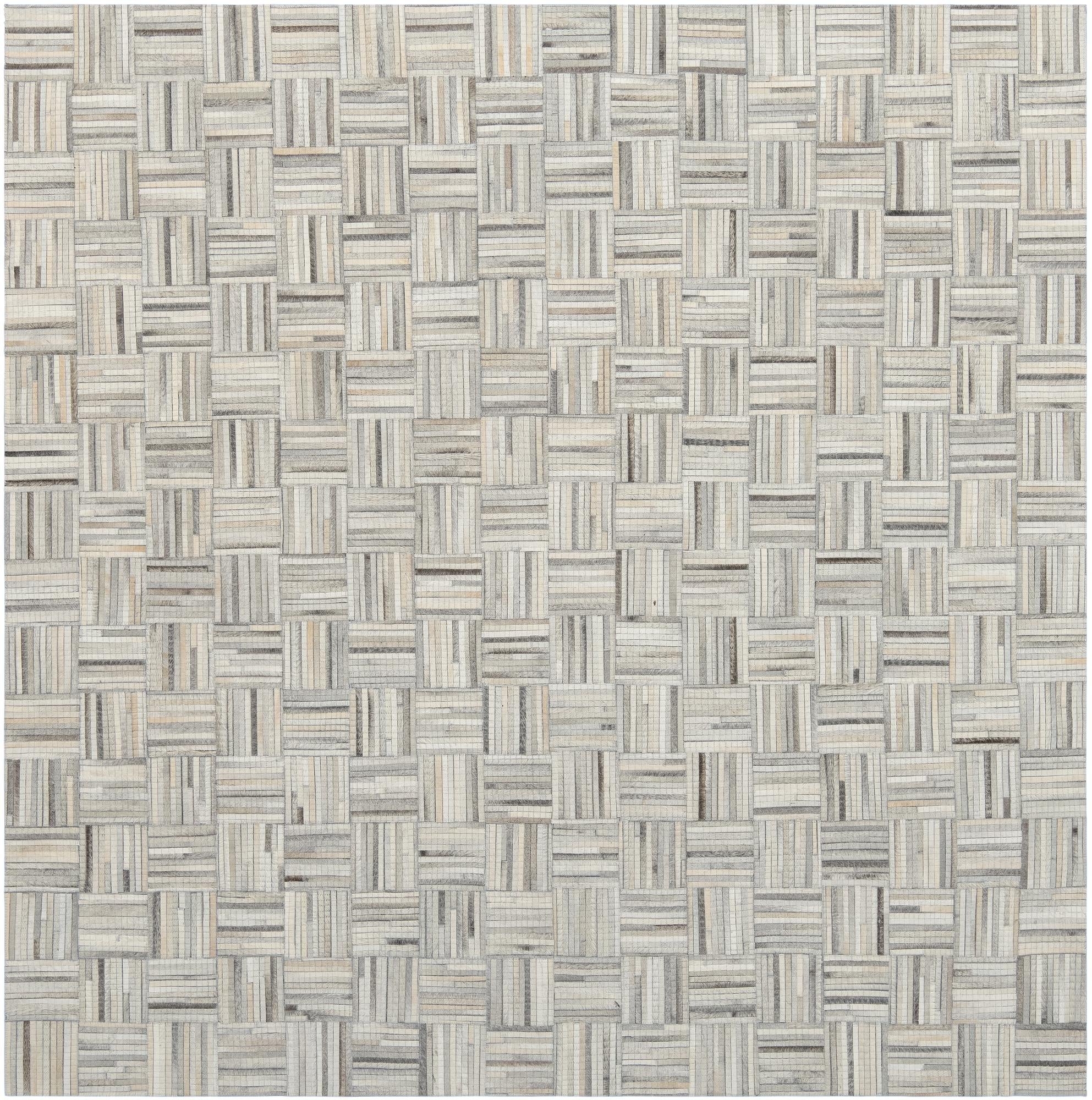 7' 10 x 7' 10 Cowhide Leather Square Rug