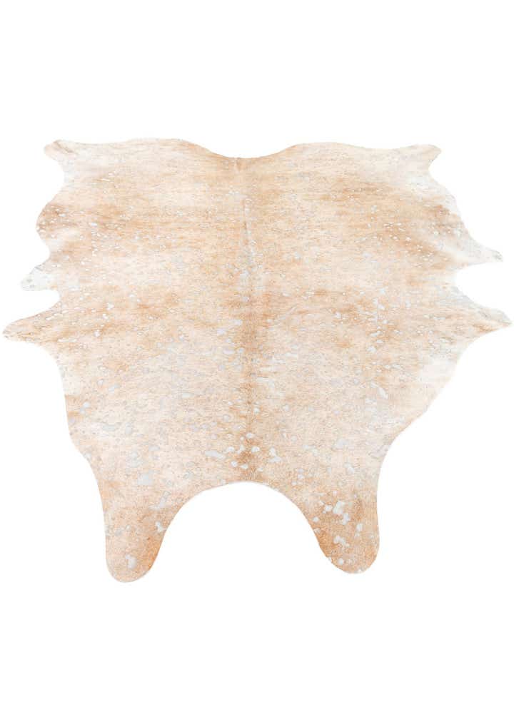 6' 4 x 7' 6 Cowhide Leather Freeform Rug