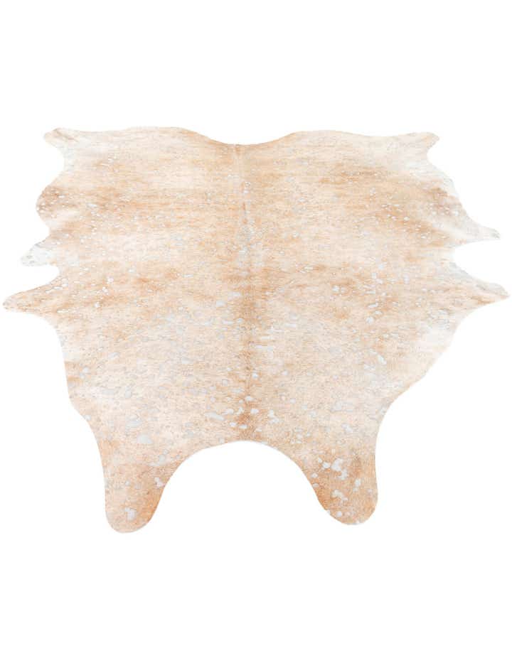 6' 4 x 7' 6 Cowhide Leather Freeform Rug
