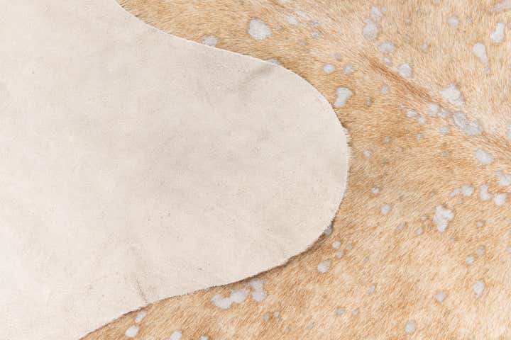 6' 4 x 7' 6 Cowhide Leather Freeform Rug