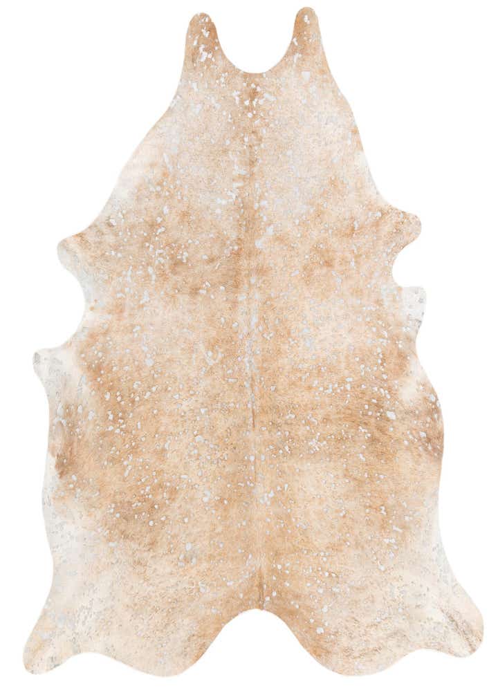 6' 4 x 7' 6 Cowhide Leather Freeform Rug
