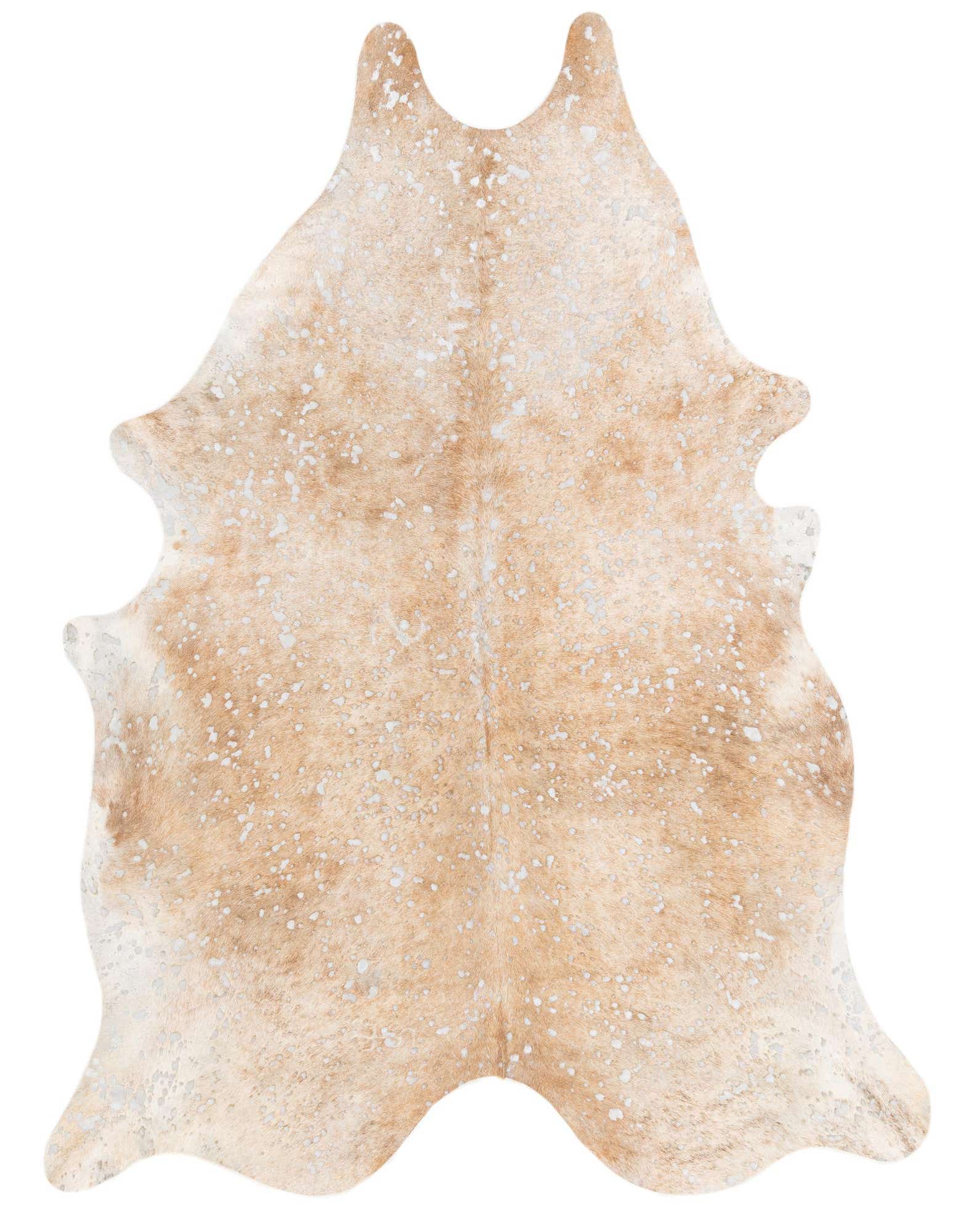 6' 4 x 7' 6 Cowhide Leather Freeform Rug