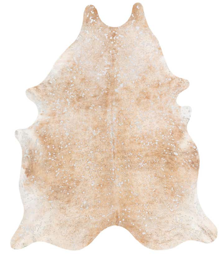 6' 4 x 7' 6 Cowhide Leather Freeform Rug