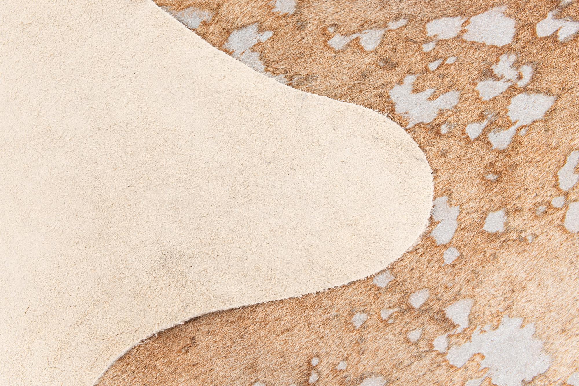5' 11 x 6' 7 Cowhide Leather Square Rug