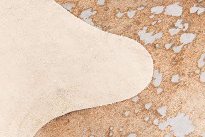 5' 11 x 6' 7 Cowhide Leather Square Rug