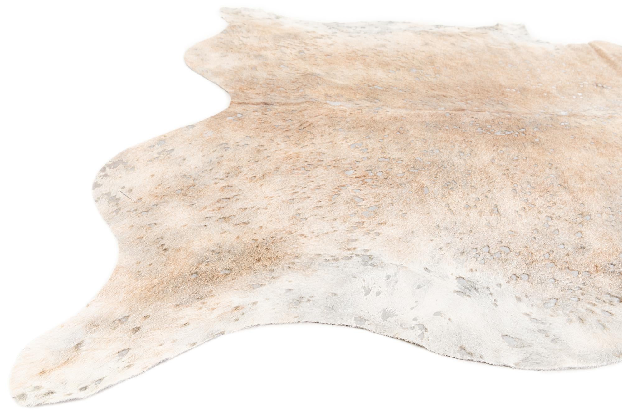 6' 3 x 7' 3 Cowhide Leather Square Rug