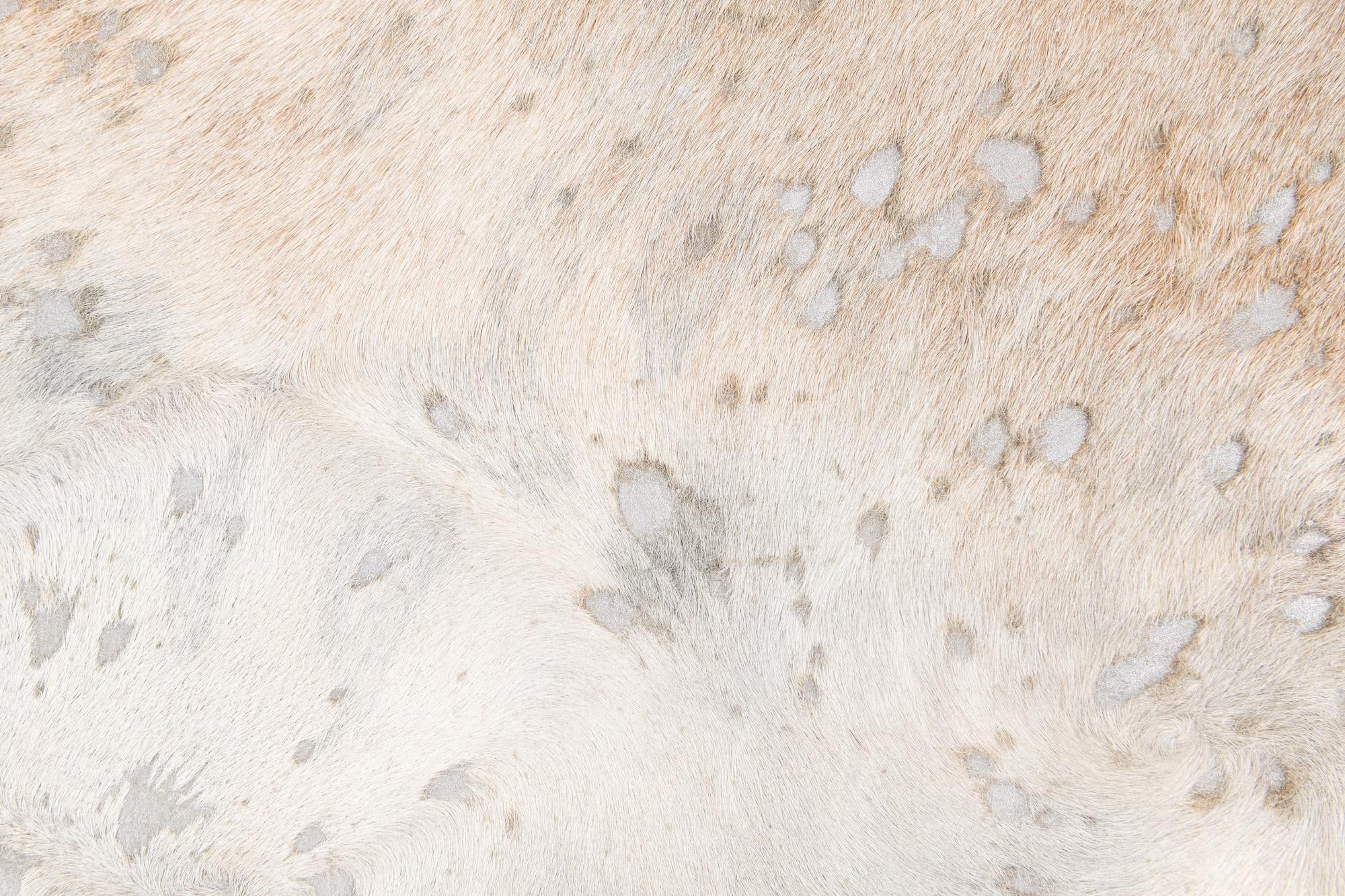 6' 3 x 7' 3 Cowhide Leather Square Rug
