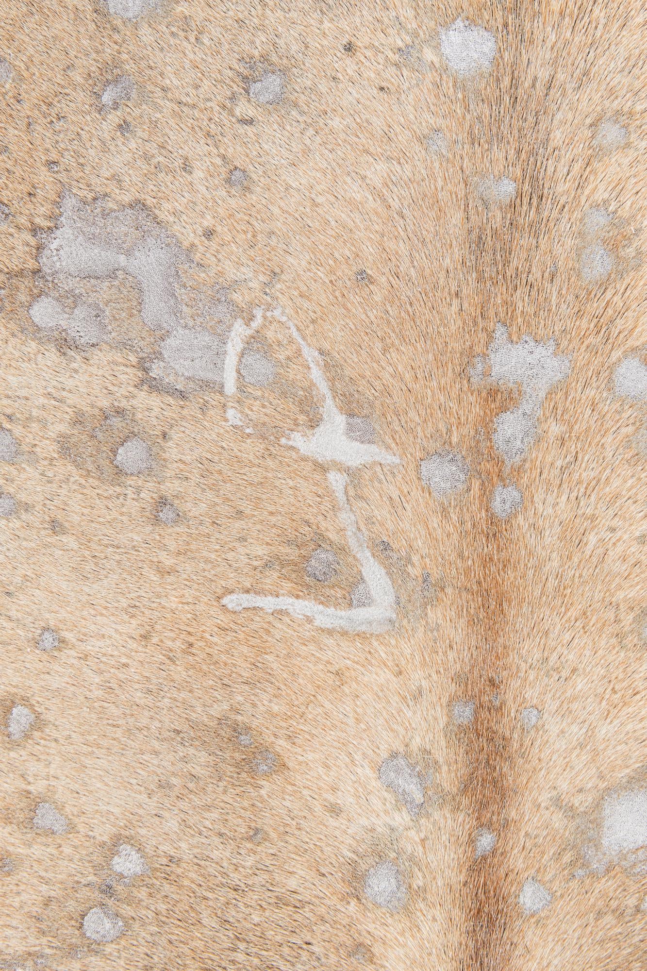 6' 5 x 6' 11 Cowhide Leather Square Rug