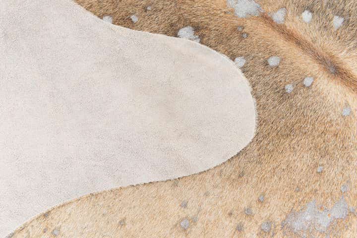 6' 5 x 6' 11 Cowhide Leather Square Rug