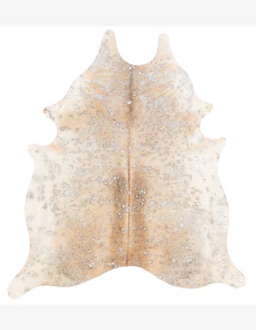 6' 5 x 6' 11 Cowhide Leather Square Rug