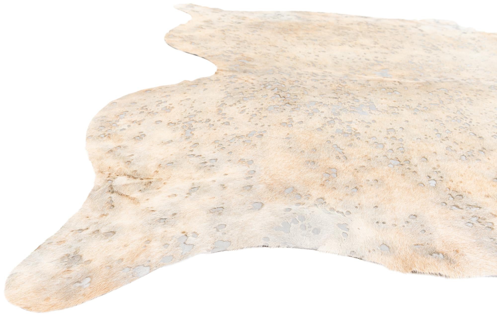 7' 1 x 7' 9 Cowhide Leather Square Rug