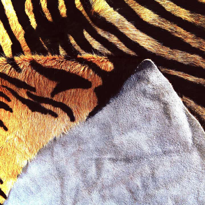 185cm x 220cm Cowhide Leather Freeform Rug