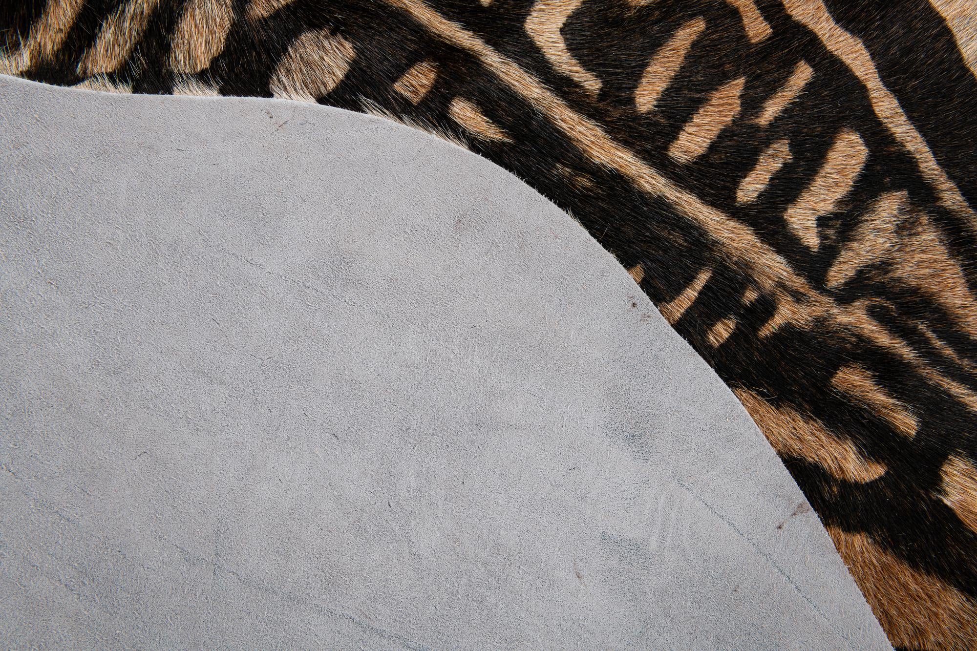 190cm x 205cm Cowhide Leather Freeform Rug