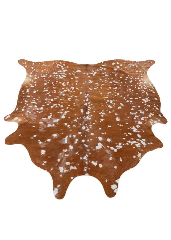 6' 1 x 6' 5 Cowhide Leather Freeform Rug