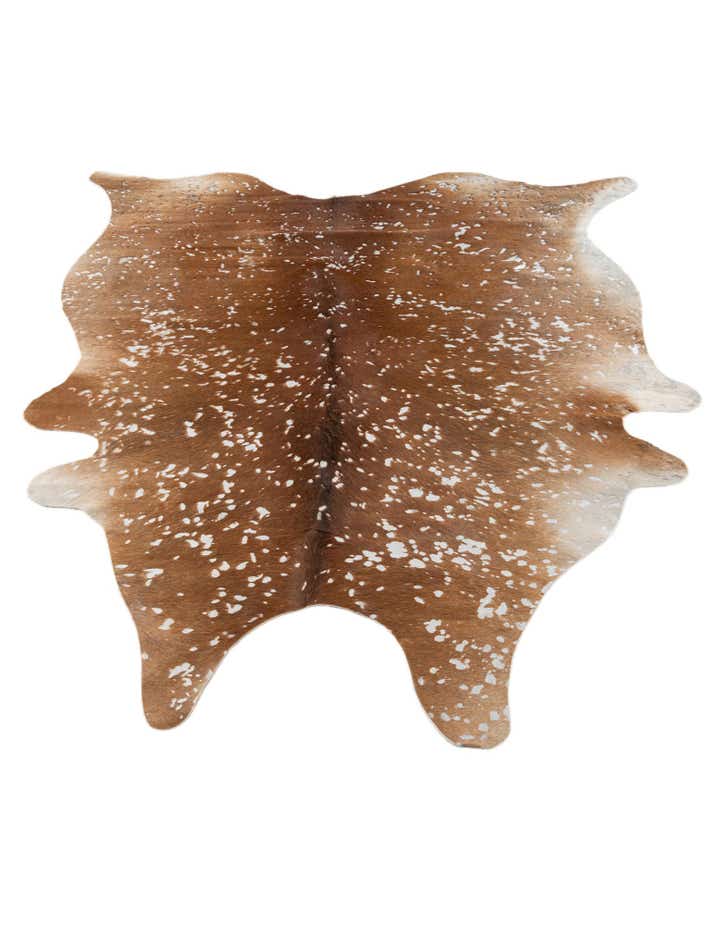 5' 9 x 6' 10 Cowhide Leather Freeform Rug