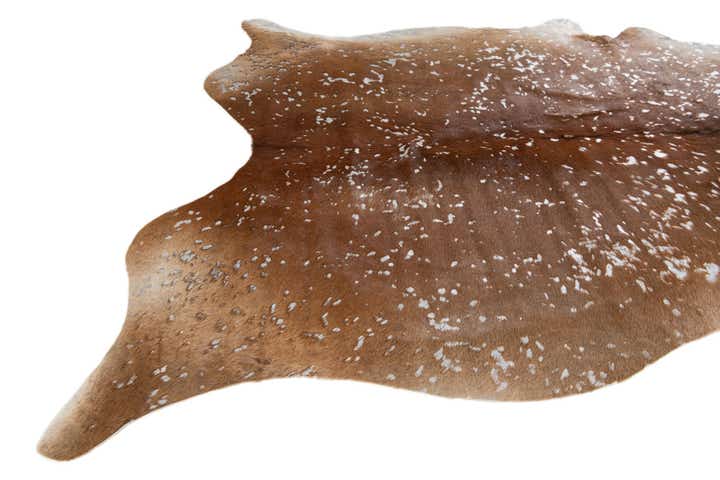 5' 9 x 6' 10 Cowhide Leather Freeform Rug