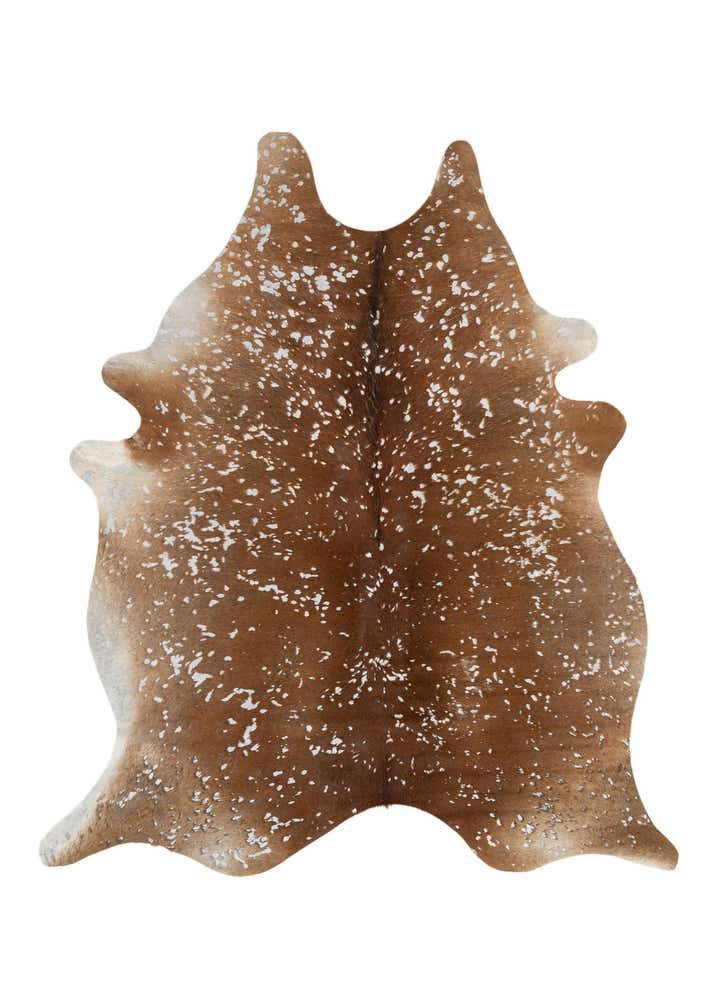 5' 9 x 6' 10 Cowhide Leather Freeform Rug