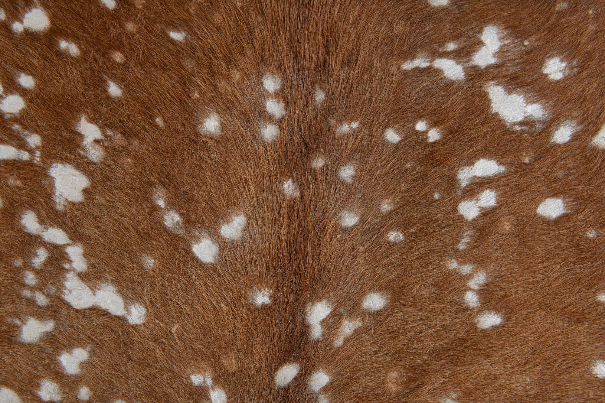 7' x 7' 3 Cowhide Leather Freeform Rug