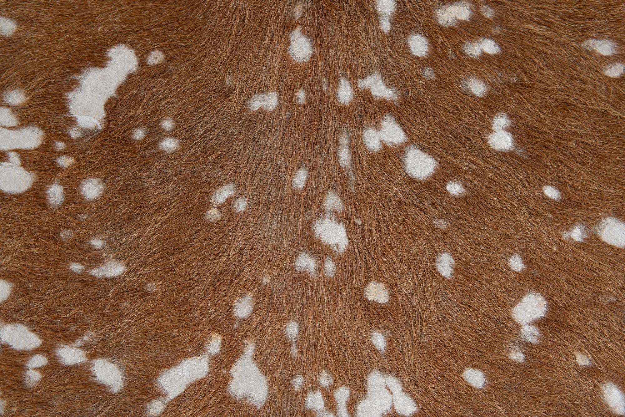 7' x 7' 3 Cowhide Leather Freeform Rug